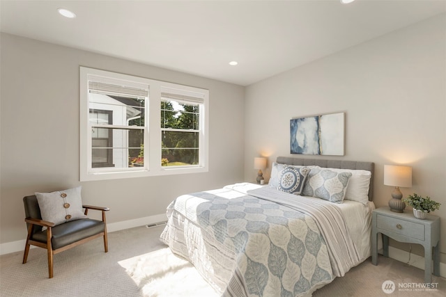 8784 NE Winslow Grove Ct, Bainbridge Island, WA 98110 - bedroom with light carpet and recessed lighting