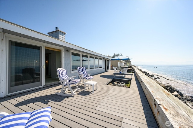 1523 N Whitecap Ln, Oak Harbor, WA 98277 - wooden deck with view of water and beach