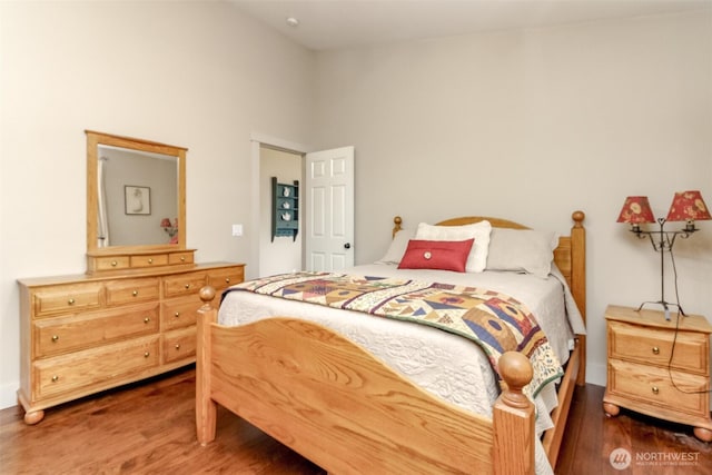 5117 77th St E, Tacoma, WA 98443 - bedroom with wood finished floors and a high ceiling