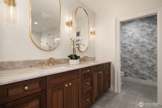 740 22nd Ave E, Seattle, WA 98112 - full bathroom featuring double vanity and tile patterned floors
