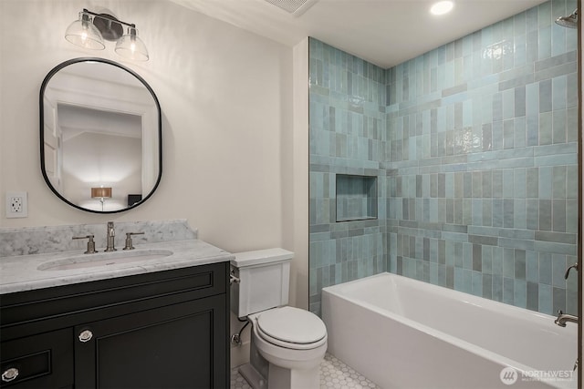 740 22nd Ave E, Seattle, WA 98112 - full bath with tile patterned flooring, vanity, and tub / shower combination