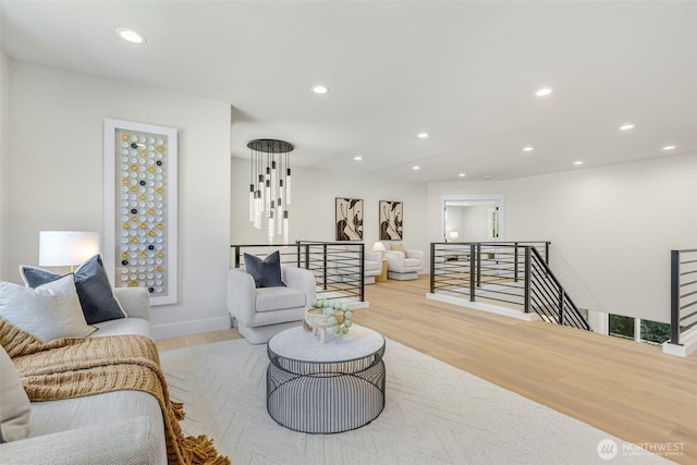 1806 154th Ave SE, Bellevue, WA 98007 - living room featuring light wood finished floors and recessed lighting