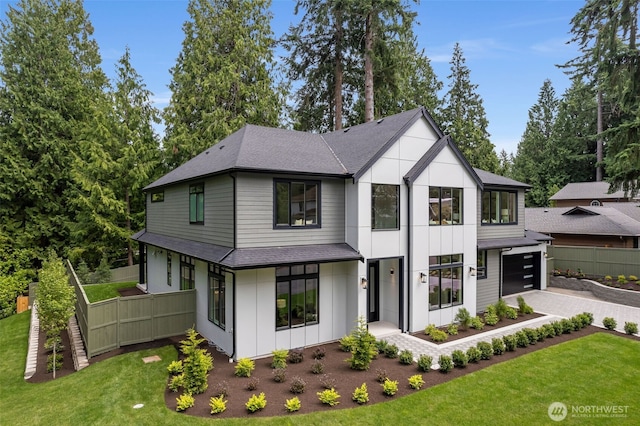1806 154th Ave SE, Bellevue, WA 98007 - view of front of property featuring board and batten siding, a shingled roof, driveway, and a garage