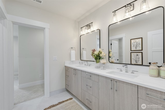 1806 154th Ave SE, Bellevue, WA 98007 - bathroom featuring double vanity and baseboards