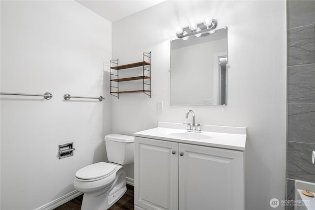 12211 SE 59th St Unit 61, Bellevue, WA 98006 - bathroom with vanity and wood finished floors