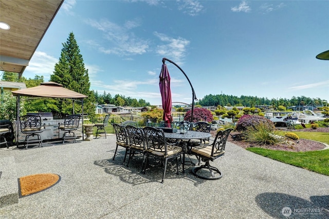 153 Swinomish Dr, La Conner, WA 98257 - view of patio with outdoor dining space and a gazebo