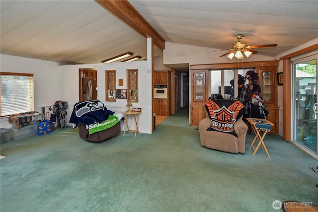 8031 Fir Tree Ln, Lake Stevens, WA 98258 - living room with carpet floors and a ceiling fan