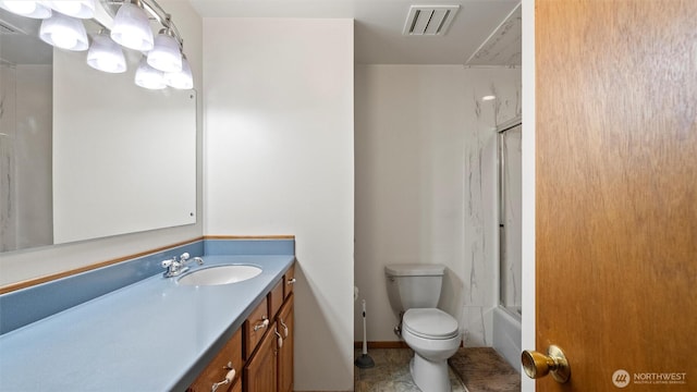 1314 S Division St, Walla Walla, WA 99362 - full bath with vanity, tile patterned flooring, and bath / shower combo with glass door