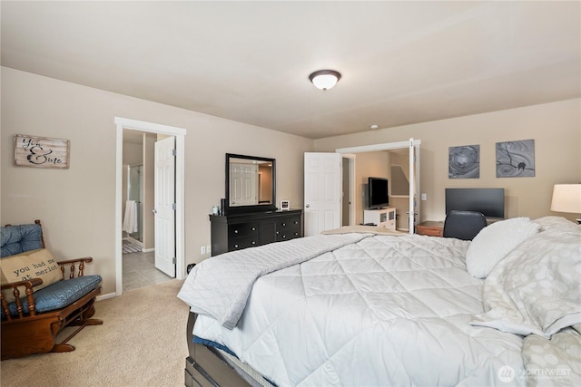 12115 184th Ave E, Bonney Lake, WA 98391 - bedroom featuring light carpet and ensuite bathroom