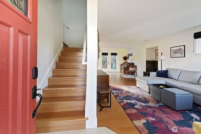 4876 Breezefair Rd, Freeland, WA 98249 - staircase with wood finished floors