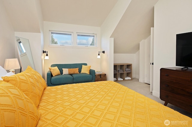 4876 Breezefair Rd, Freeland, WA 98249 - carpeted bedroom featuring vaulted ceiling and baseboards