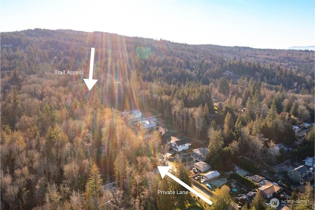 989 Lakewood Ln, Bellingham, WA 98229 - aerial view of property's location featuring a heavily wooded area