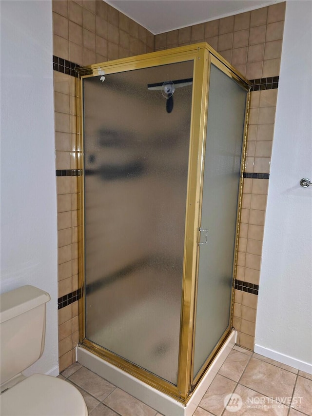 12840 SE 40th Ct Unit B12, Bellevue, WA 98006 - bathroom featuring tile patterned floors and a shower stall