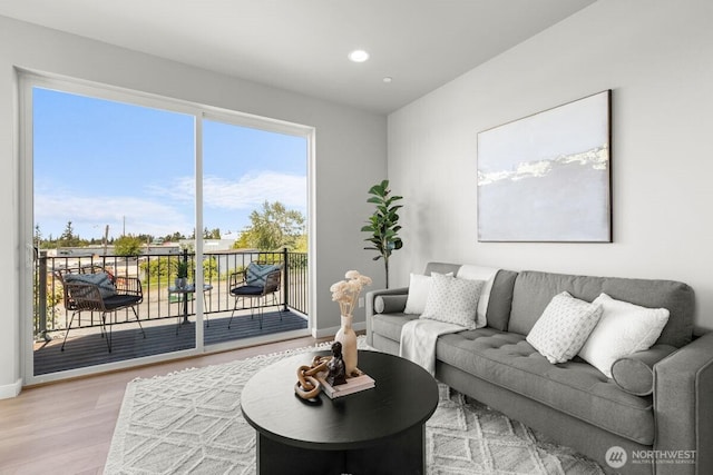 15726 40th Ave W Unit A4, Lynnwood, WA 98087 - living area with light wood-style flooring and recessed lighting
