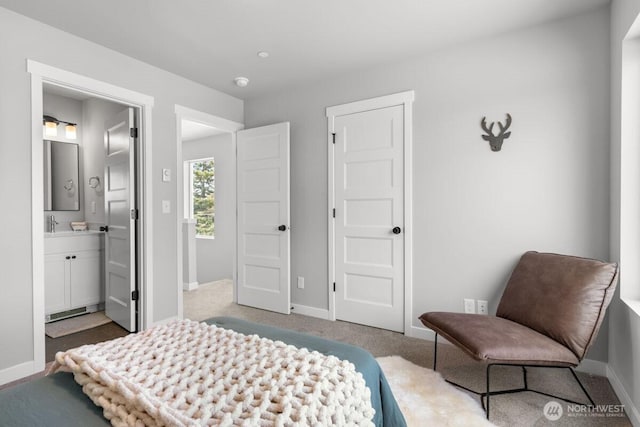 15726 40th Ave W Unit A4, Lynnwood, WA 98087 - carpeted bedroom featuring baseboards and ensuite bath