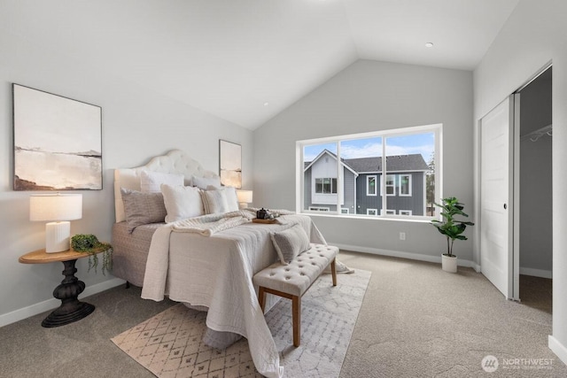 15726 40th Ave W Unit A4, Lynnwood, WA 98087 - carpeted bedroom featuring lofted ceiling and baseboards