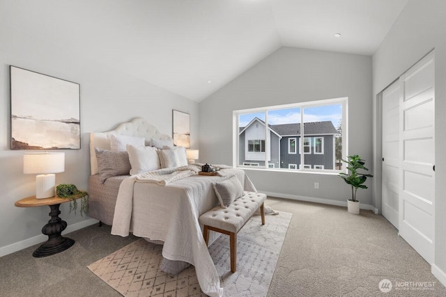 15726 40th Ave W Unit A4, Lynnwood, WA 98087 - carpeted bedroom with vaulted ceiling and baseboards