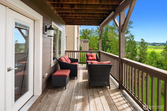 1032 76th Ave NE, Lake Stevens, WA 98258 - wooden terrace featuring an outdoor hangout area