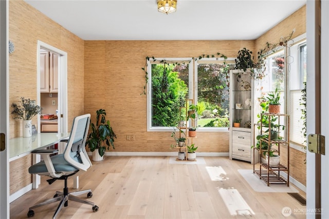 95 Martingale Pl, Port Ludlow, WA 98365 - office with plenty of natural light and light wood-style floors