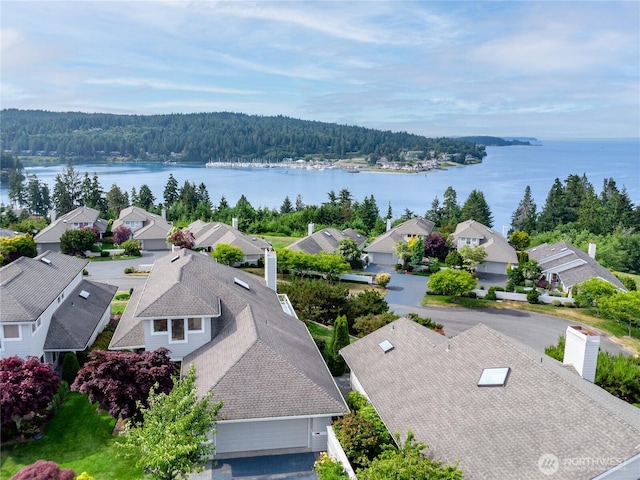 95 Martingale Pl, Port Ludlow, WA 98365 - aerial view of residential area with a forest and a nearby body of water