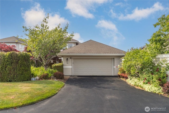95 Martingale Pl, Port Ludlow, WA 98365 - obstructed view of property featuring a front yard and roof with shingles