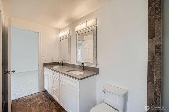 15223 SE 276th Pl, Kent, WA 98042 - full bathroom featuring double vanity and stone finish floors