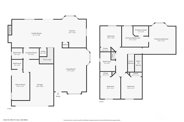 15223 SE 276th Pl, Kent, WA 98042 - view of room layout