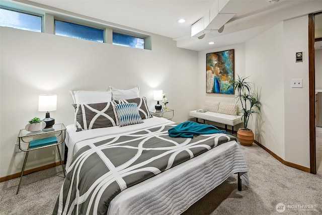 4412 43rd Ave NE, Seattle, WA 98105 - carpeted bedroom featuring baseboards and recessed lighting