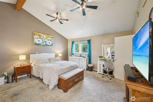 910 Crestline Dr, Longview, WA 98632 - bedroom featuring light colored carpet, a ceiling fan, and a desk
