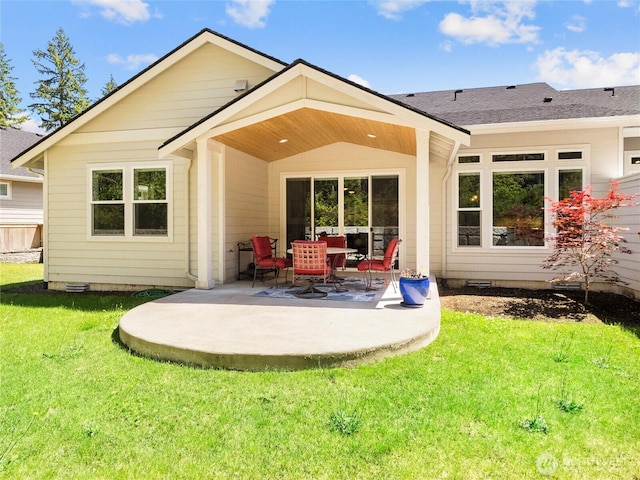 13809 119th Street Ct NW, Gig Harbor, WA 98329 - rear view of house with a patio and a yard