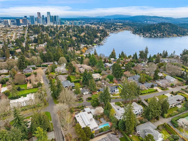 8457 NE 7th St, Medina, WA 98039 - drone / aerial view of a water and mountain view