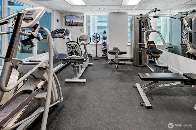 2000 1st Ave Unit 703, Seattle, WA 98121 - exercise room featuring a drop ceiling