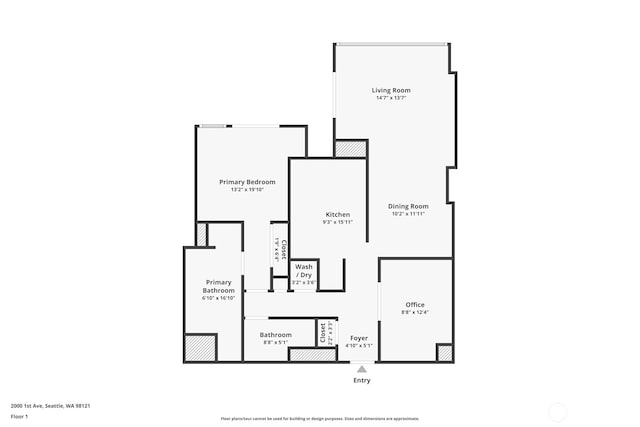 2000 1st Ave Unit 703, Seattle, WA 98121 - view of home floor plan