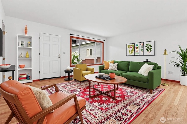 1919 2nd Ave W, Seattle, WA 98119 - living area featuring wood finished floors and baseboards