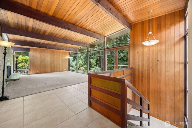126 SW 171st St, Normandy Park, WA 98166 - unfurnished sunroom with beamed ceiling
