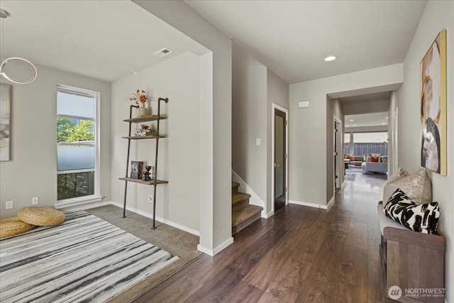 35404 55th Ave S, Auburn, WA 98001 - corridor with wood finished floors, stairway, and recessed lighting