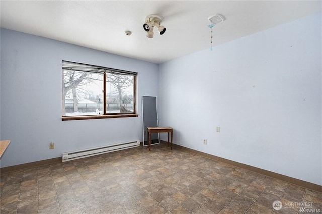 715 Locust St, Omak, WA 98841 - spare room featuring a baseboard radiator and stone finish floors