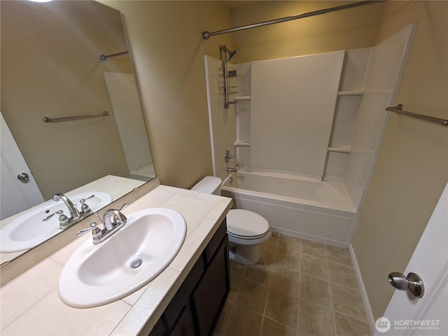 1077 Hiton Cir, Dupont, WA 98327 - bathroom with vanity,  shower combination, and tile patterned flooring