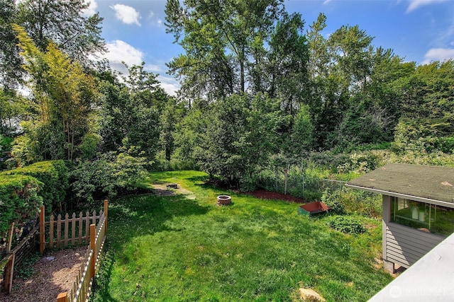 8430 34th Ave S, Seattle, WA 98118 - view of yard featuring an outdoor fire pit