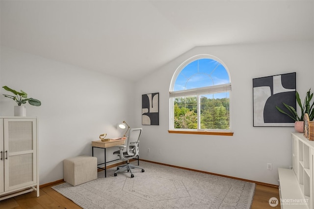 23618 Carter Rd, Bothell, WA 98021 - home office featuring lofted ceiling and wood finished floors