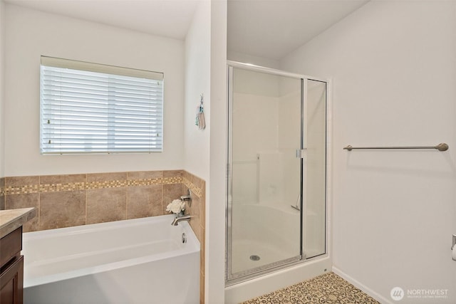 16922 SE 262nd St, Covington, WA 98042 - bathroom with a stall shower, vanity, and a bath