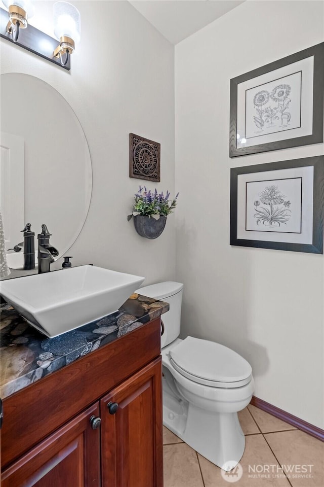 19838 Bear View Ln SW, Rochester, WA 98579 - half bathroom with vanity and tile patterned floors