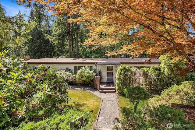 827 211th Pl NE, Sammamish, WA 98074 - view of front facade featuring a chimney and a deck