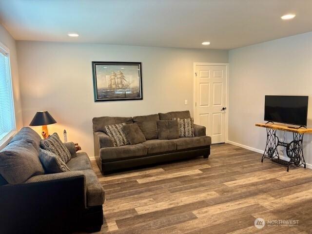 163 Wishkah St SW, Ocean Shores, WA 98569 - living area with wood finished floors and recessed lighting