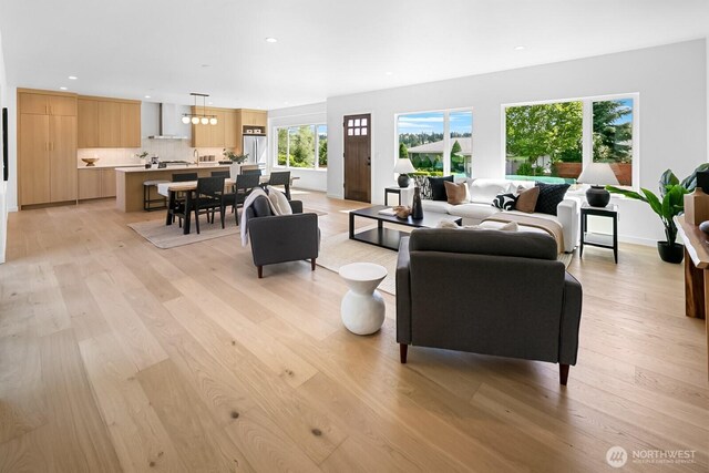 10339 11th Ave NW, Seattle, WA 98177 - living room featuring light wood finished floors and recessed lighting