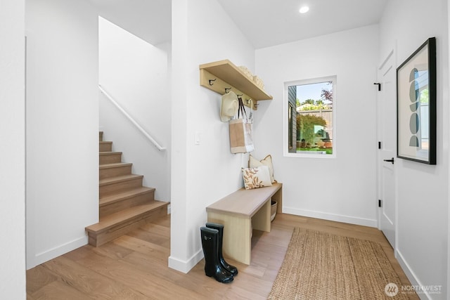 10339 11th Ave NW, Seattle, WA 98177 - mudroom featuring light wood-style floors and recessed lighting