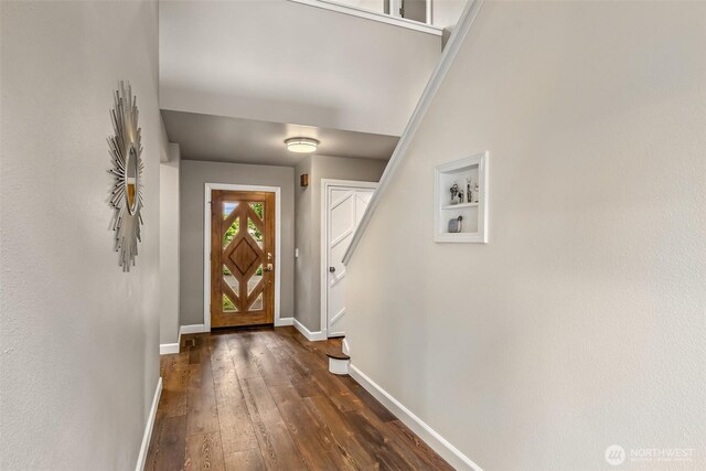 233 Joann Ln, Arlington, WA 98223 - entryway with dark wood-type flooring and baseboards