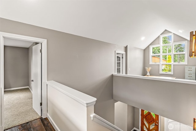 233 Joann Ln, Arlington, WA 98223 - staircase with lofted ceiling and wood finished floors