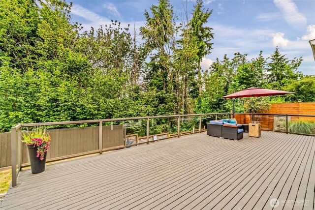 233 Joann Ln, Arlington, WA 98223 - wooden terrace with an outdoor hangout area