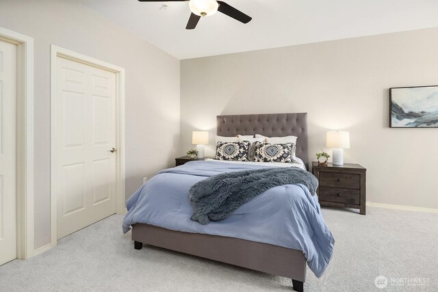 1855 Trossachs Blvd SE Unit 1401, Sammamish, WA 98075 - bedroom with light carpet and a ceiling fan